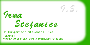 irma stefanics business card